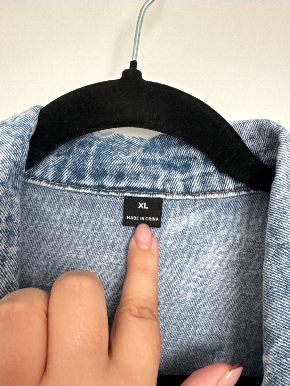 Light Wash Denim Jacket - Casual Oversized Jean Coat - Picture 4 of 5